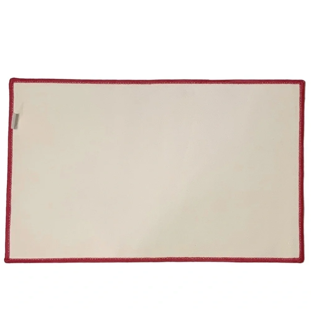 Simply Holiday Rug Christmas Greetings Accent Scatter Mat Red White 17.5 X 28